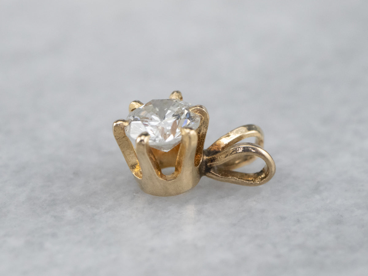 Diamond Gold Solitaire Pendant
