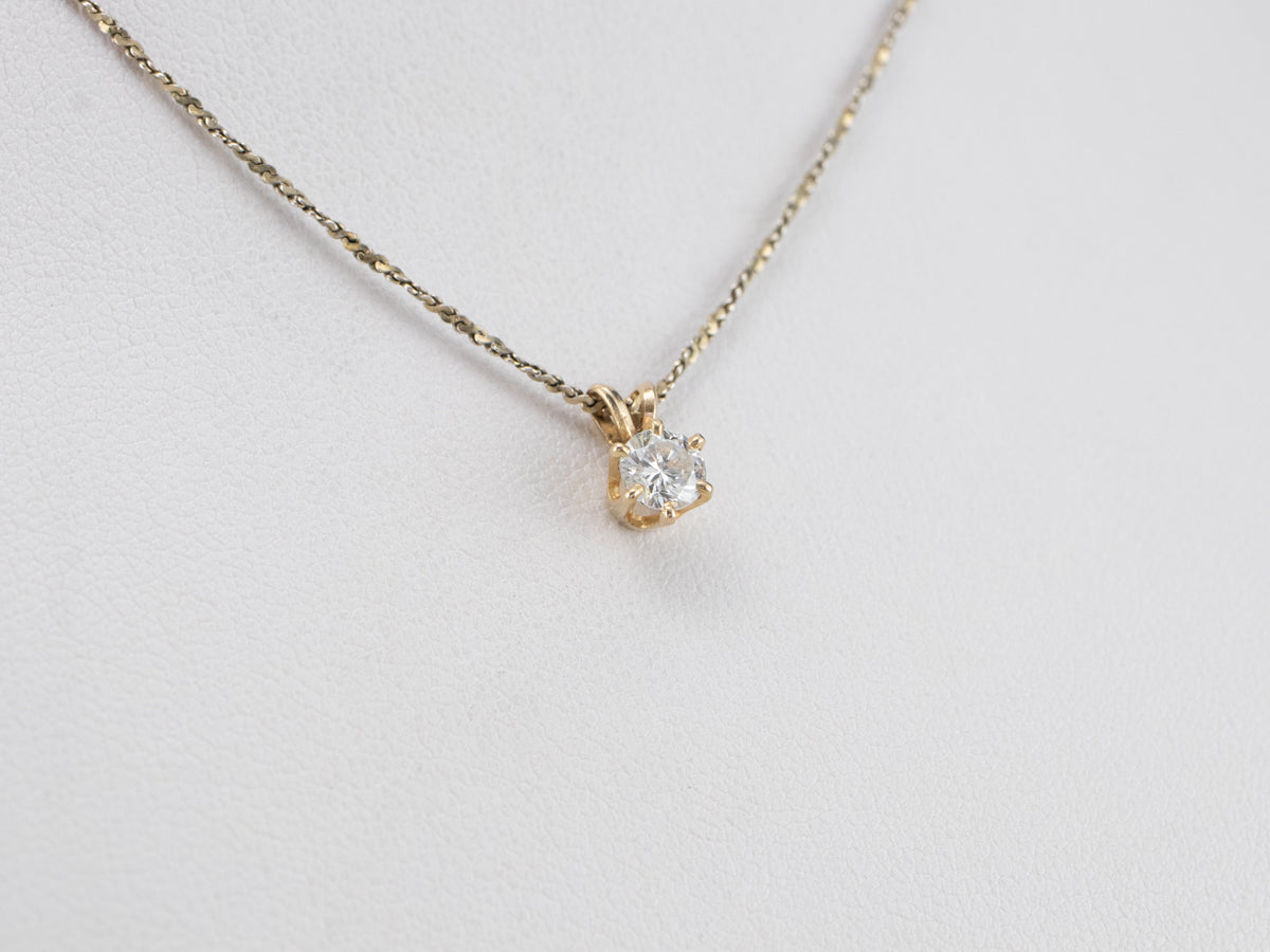 Diamond Gold Solitaire Pendant