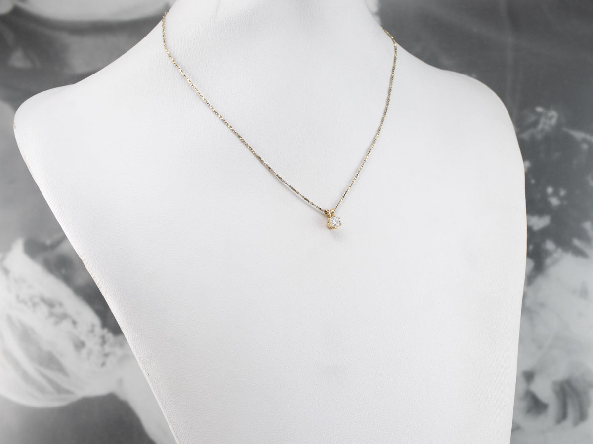 Diamond Gold Solitaire Pendant