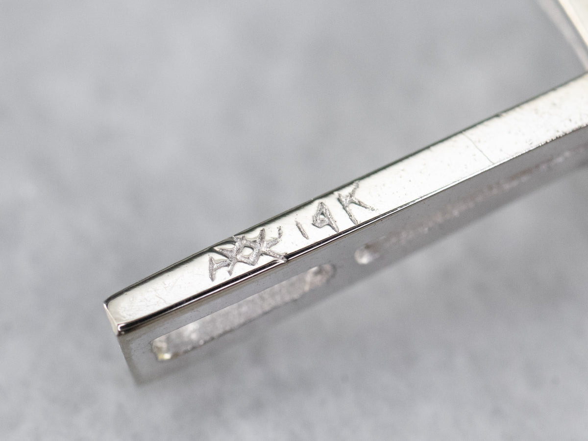 White Gold Modern Diamond Cross