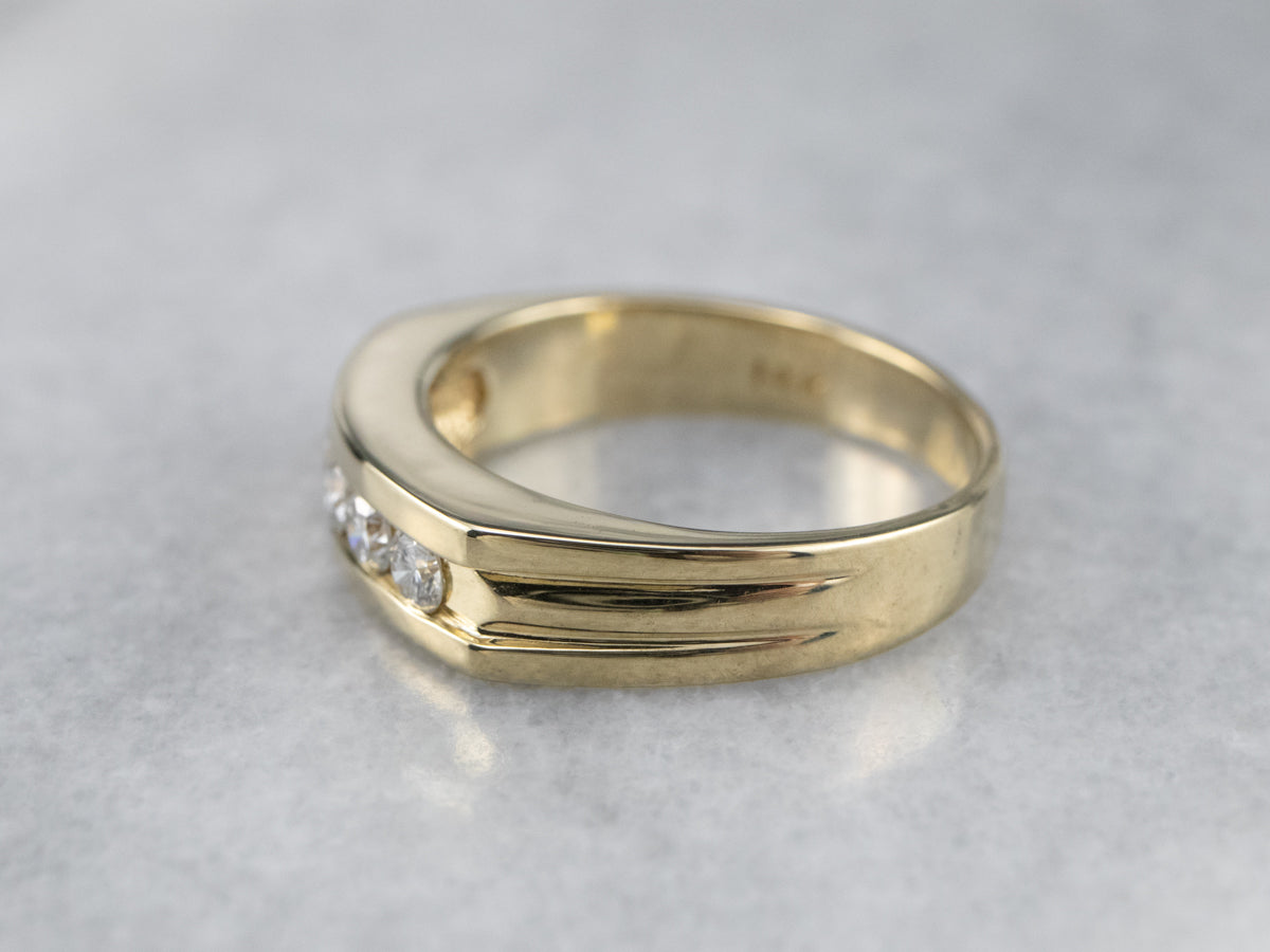 Sleek Unisex Channel Set Diamond Band