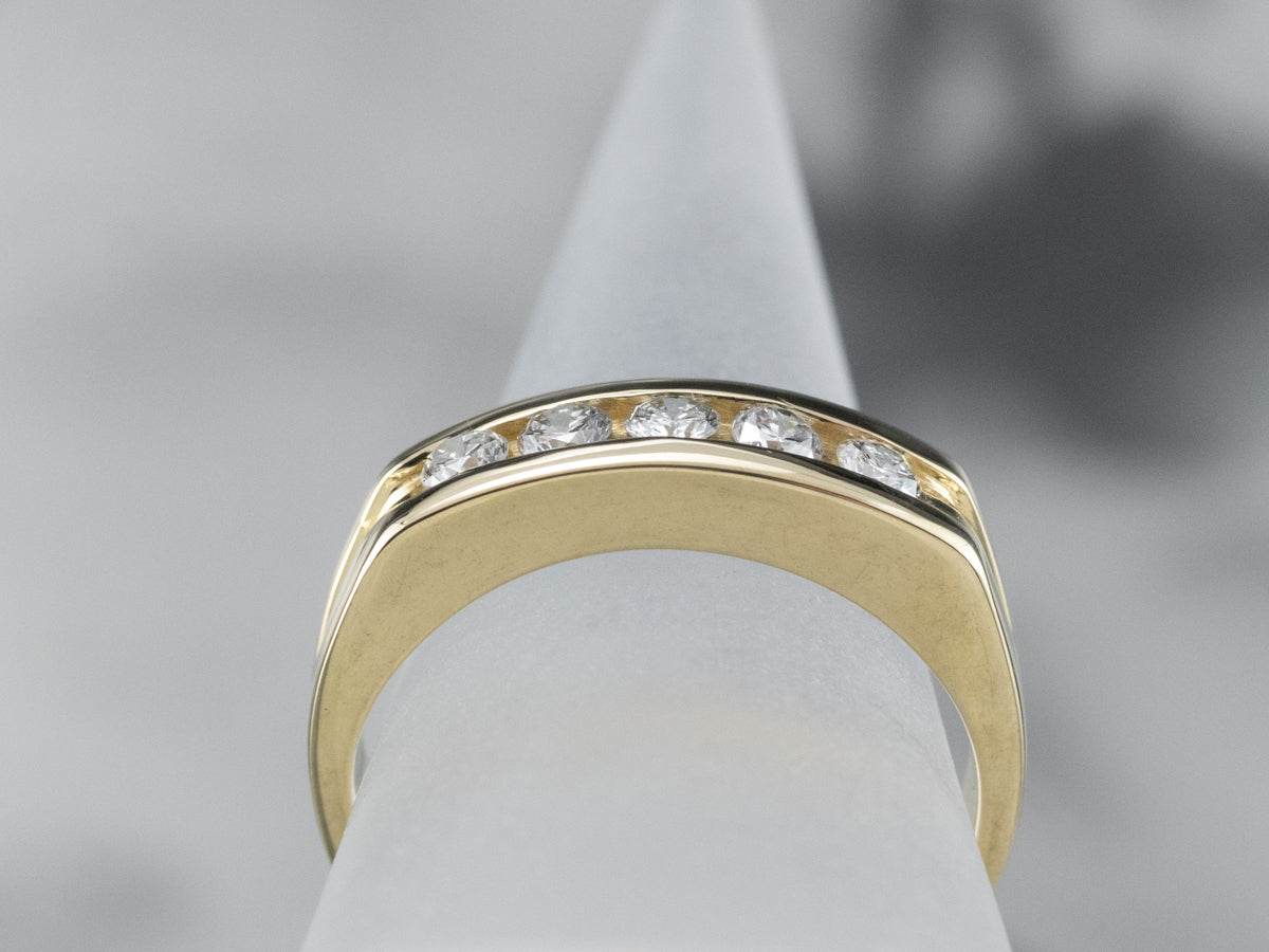 Sleek Unisex Channel Set Diamond Band