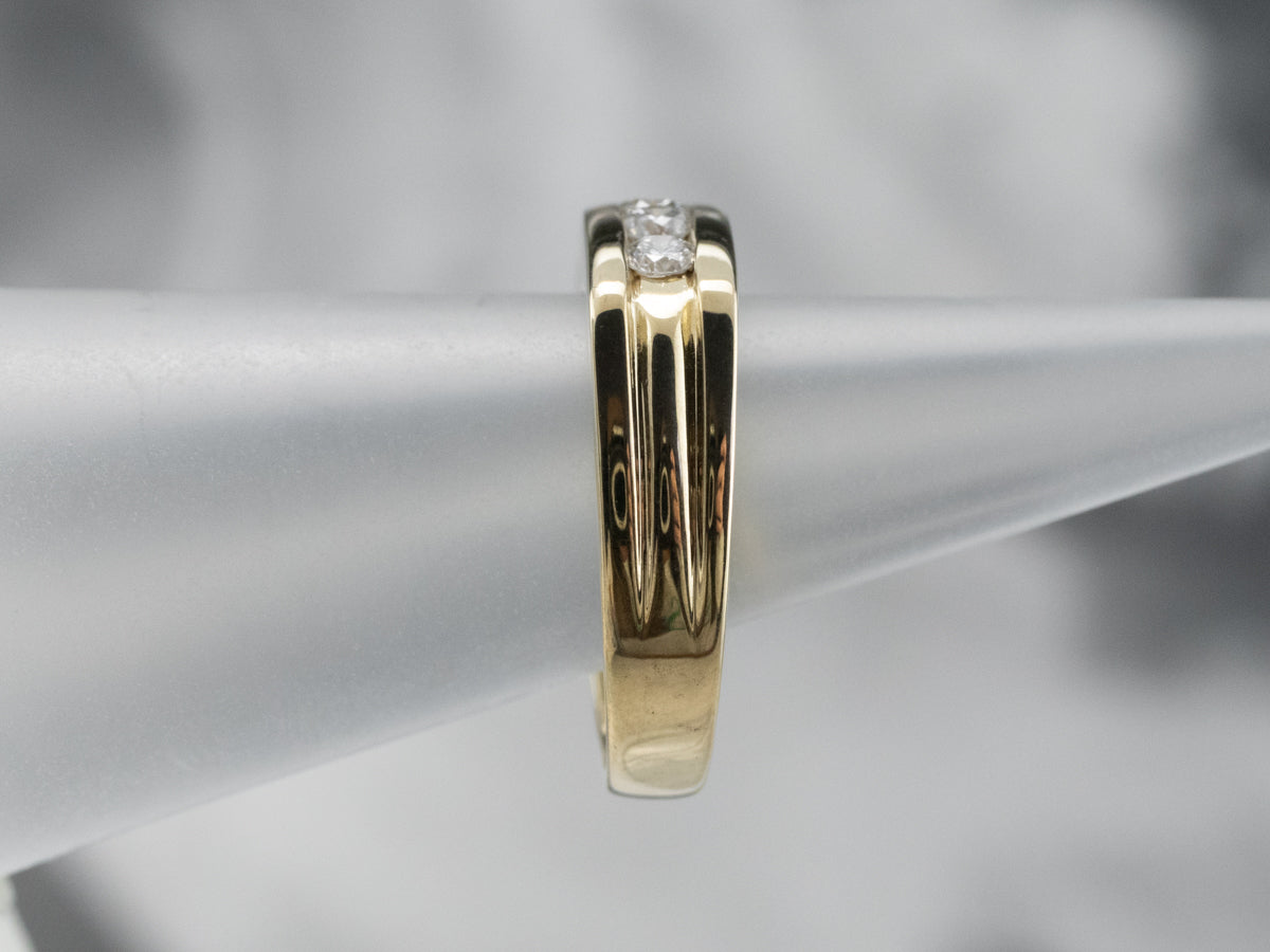 Sleek Unisex Channel Set Diamond Band