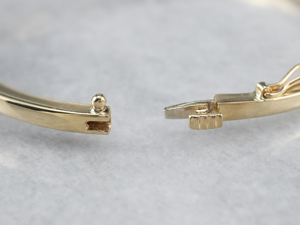 Two Tone God Diamond Bangle Bracelet