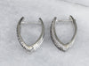 Black and White Diamond Hoop Earrings