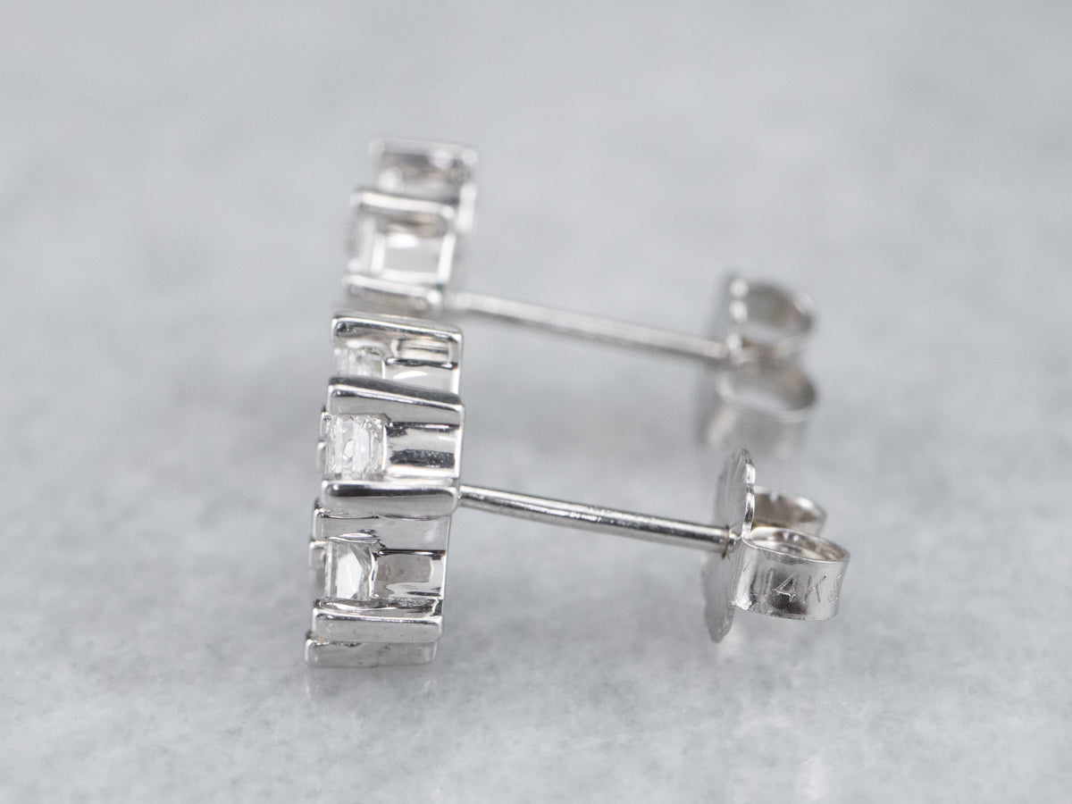White Gold Diamond X Stud Earrings