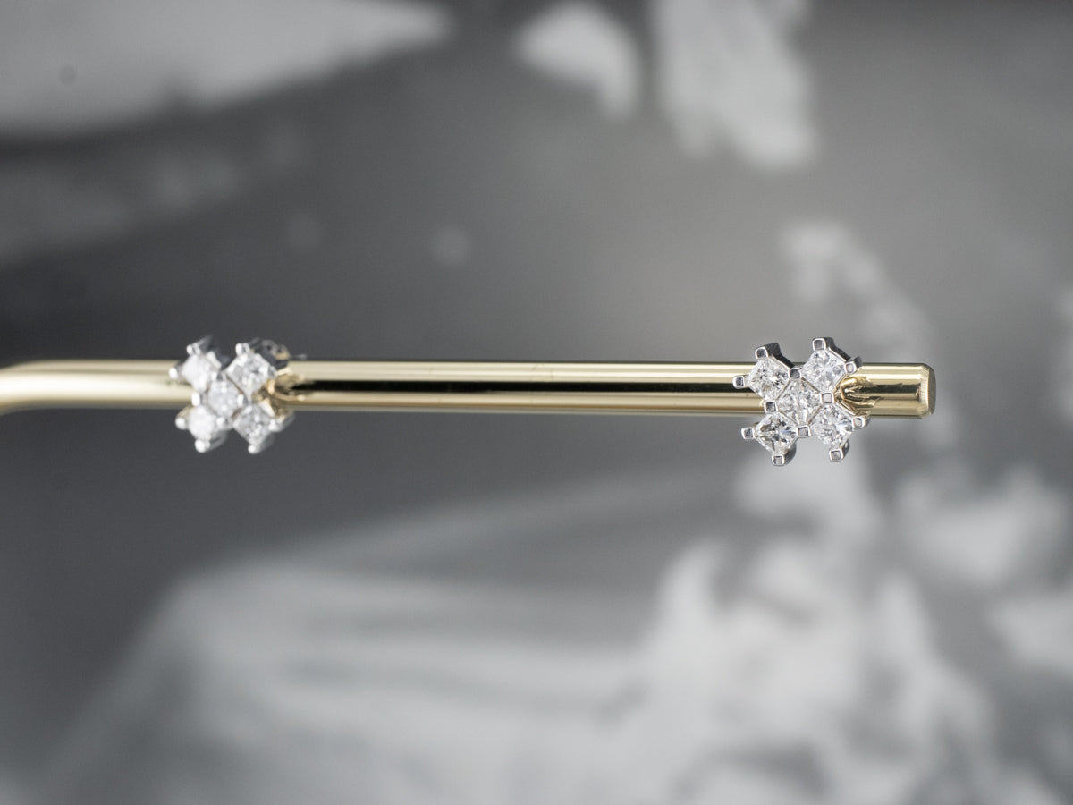 White Gold Diamond X Stud Earrings