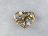 Antique Gold Natural Pearl and Diamond Pin