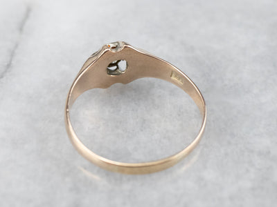 Antique Gypsy Set Diamond Engagement Ring