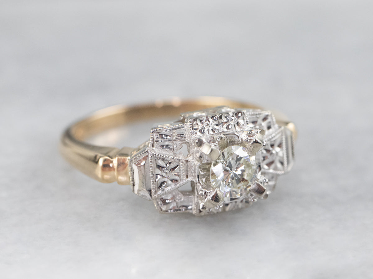 Floral Retro Era Diamond Ring