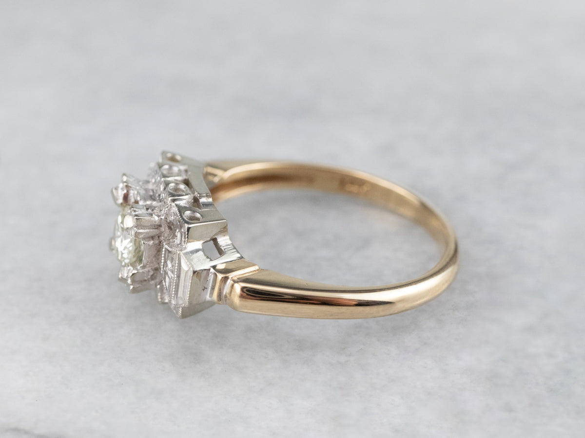 Floral Retro Era Diamond Ring