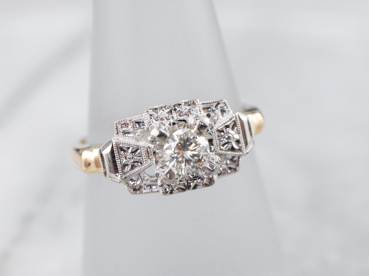 Floral Retro Era Diamond Ring