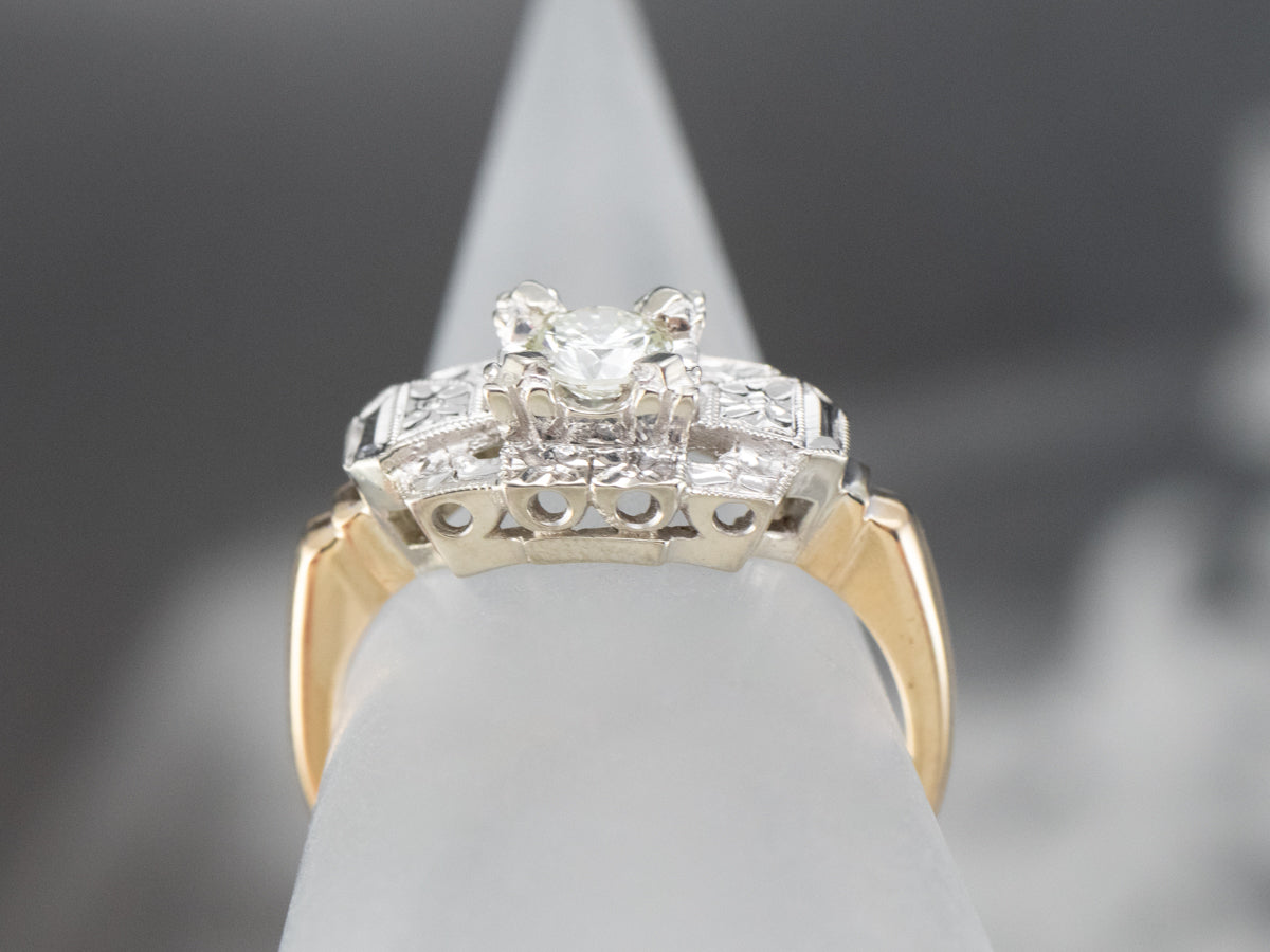 Floral Retro Era Diamond Ring