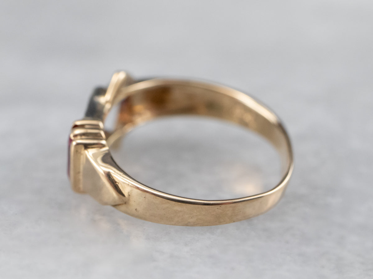 Retro Diamond Belt Buckle Ring