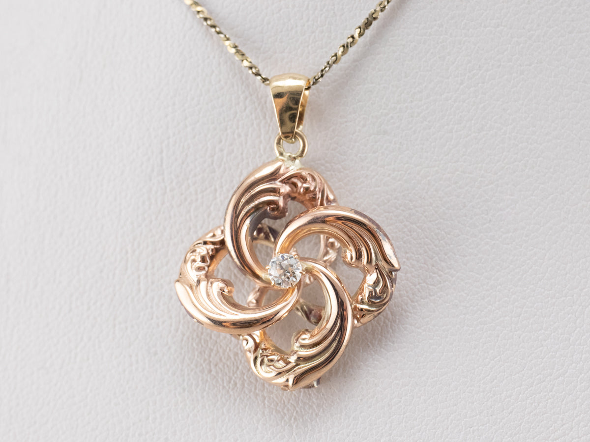 Victorian Diamond Lover's Knot Pendant