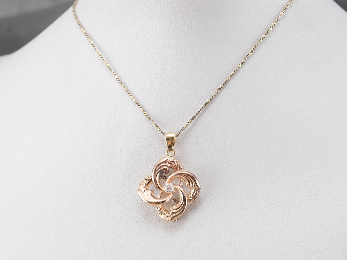 Victorian Diamond Lover's Knot Pendant