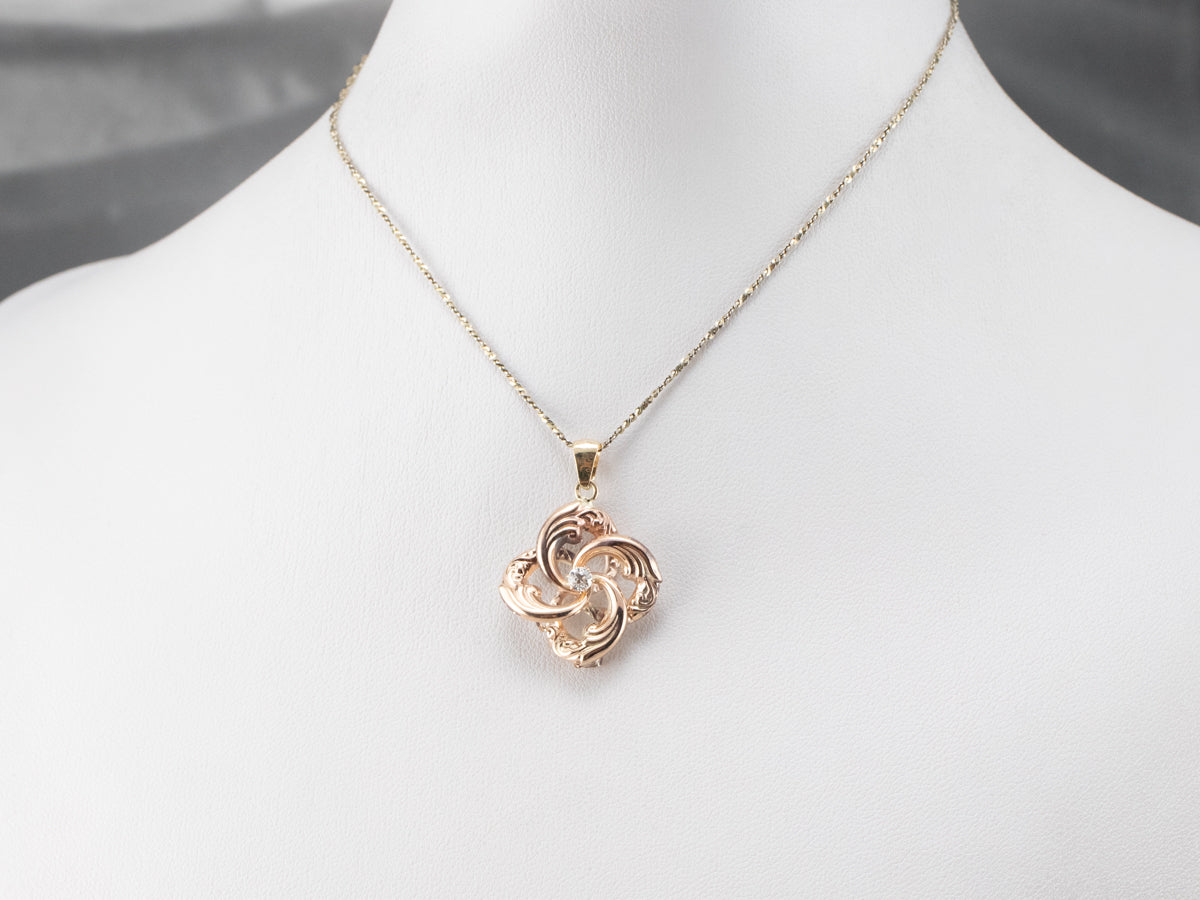 Victorian Diamond Lover's Knot Pendant