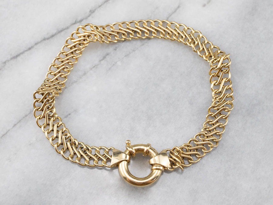 Woven Gold Infinity Link Chain Bracelet