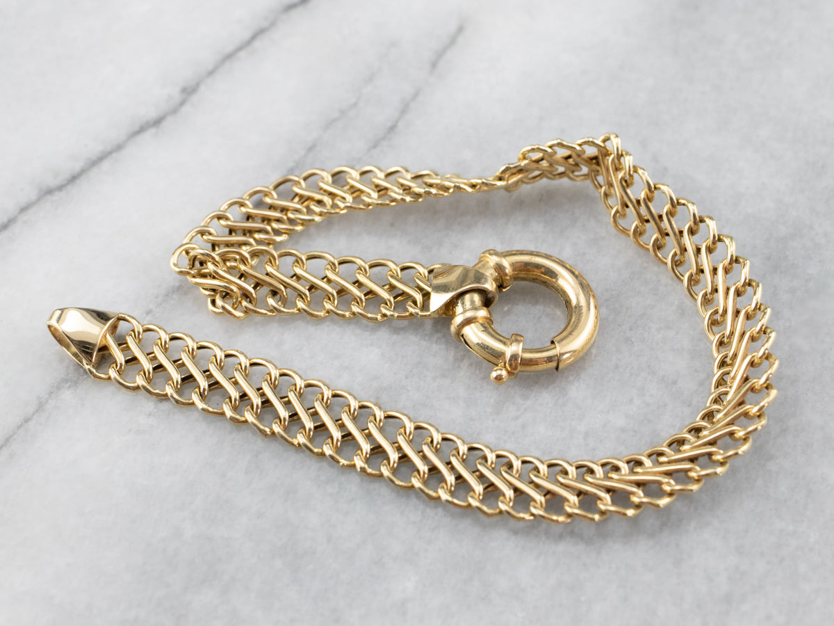 Woven Gold Infinity Link Chain Bracelet