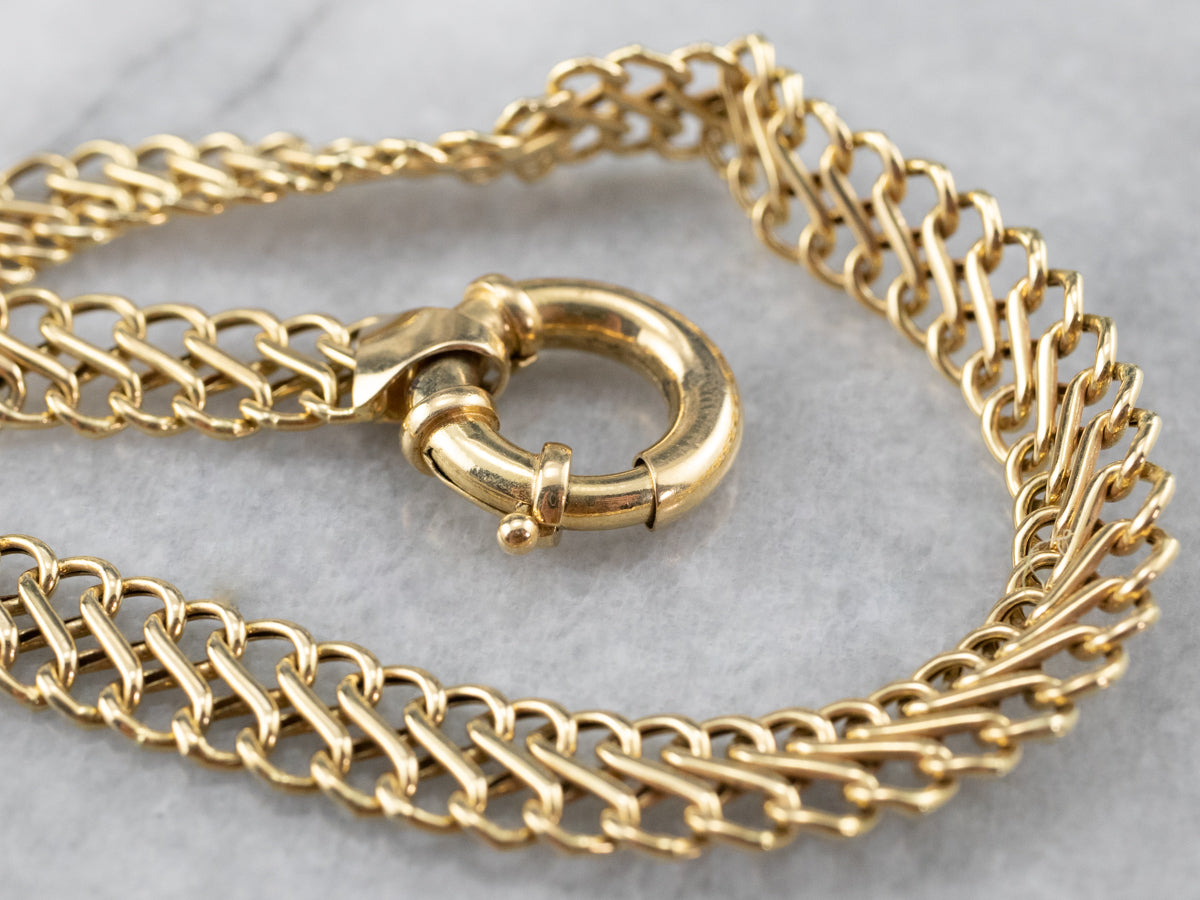 Woven Gold Infinity Link Chain Bracelet