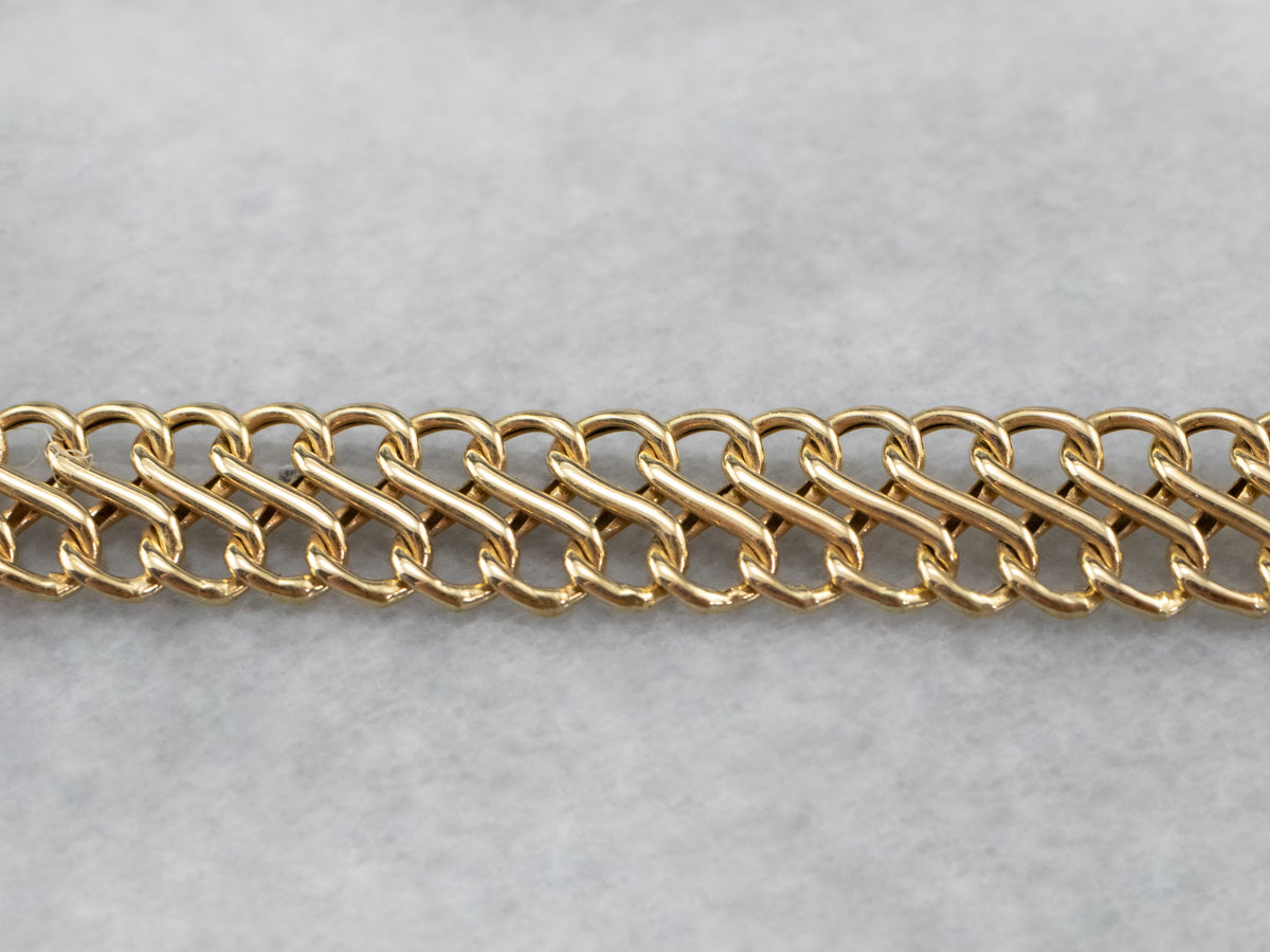 Woven Gold Infinity Link Chain Bracelet