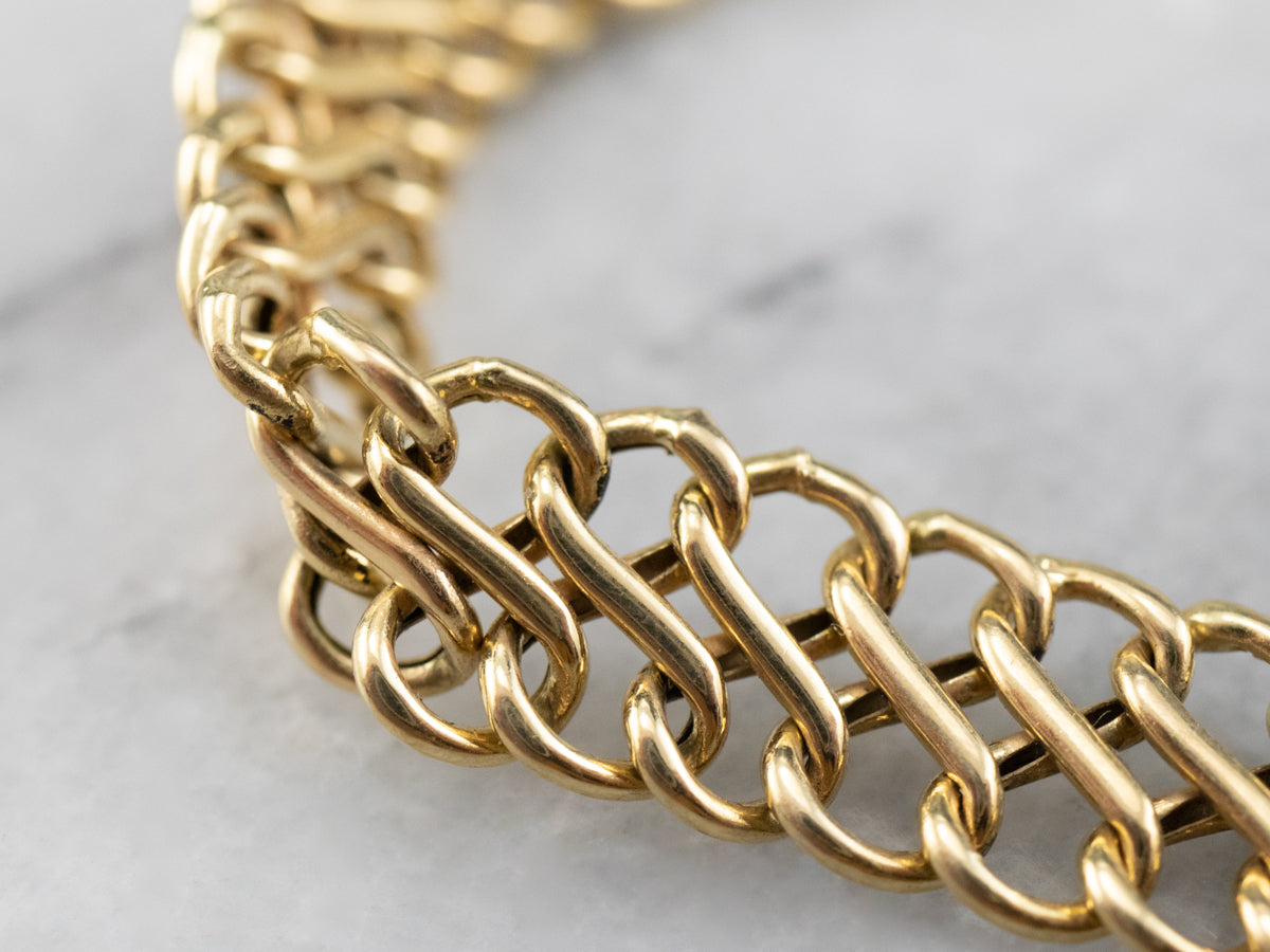 Woven Gold Infinity Link Chain Bracelet