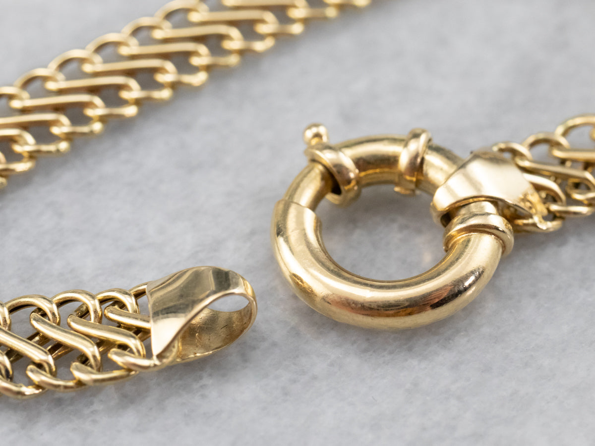 Woven Gold Infinity Link Chain Bracelet
