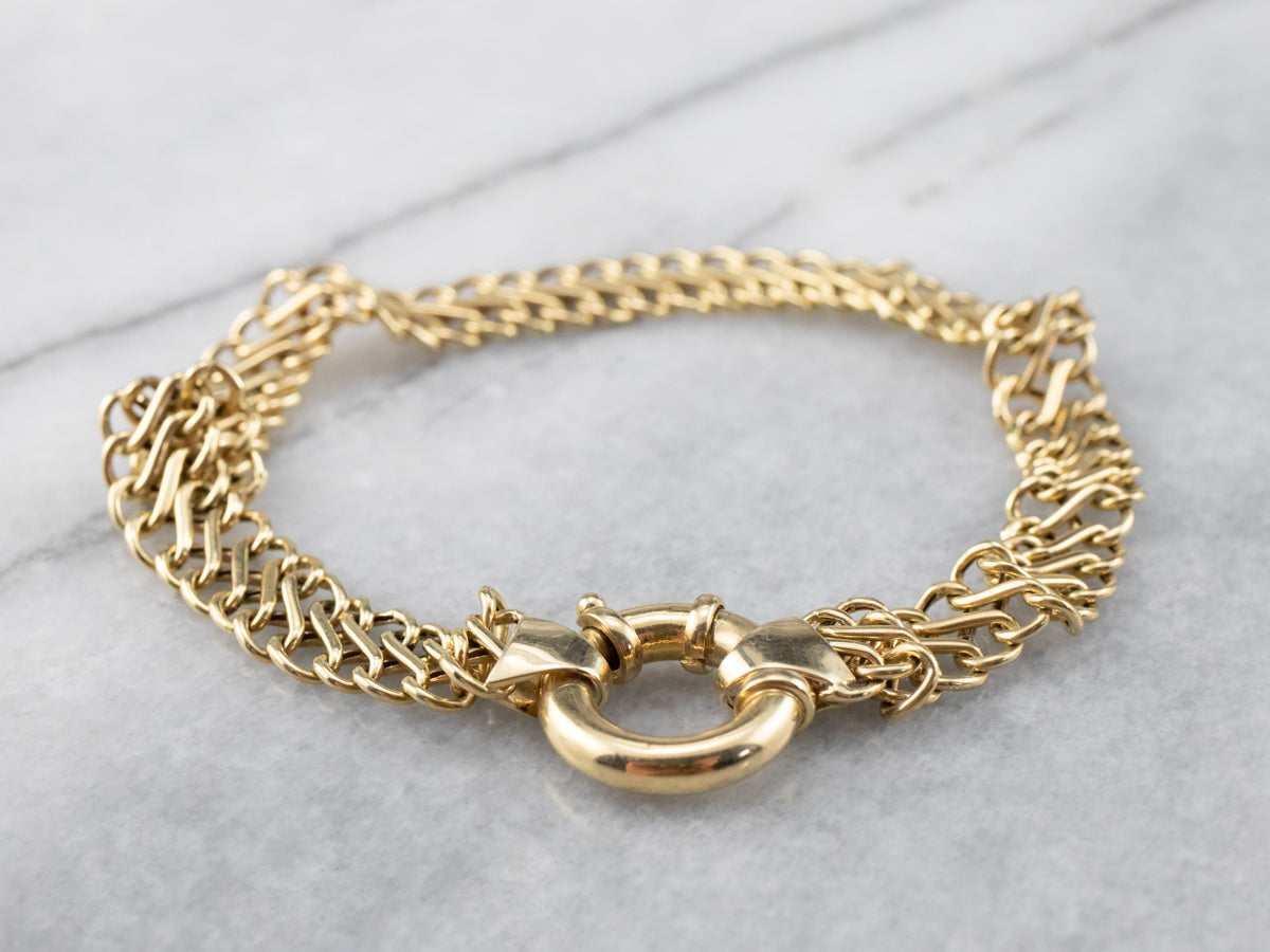 Woven Gold Infinity Link Chain Bracelet