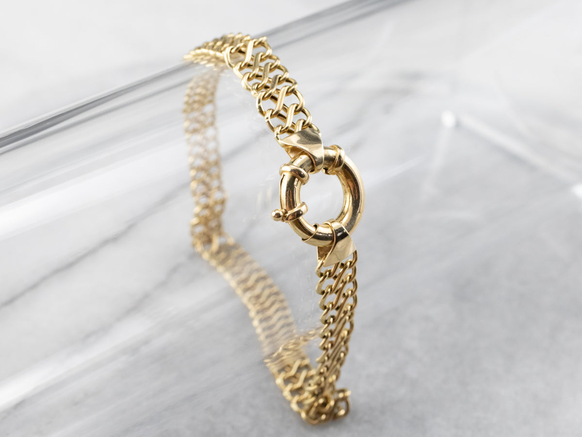 Woven Gold Infinity Link Chain Bracelet