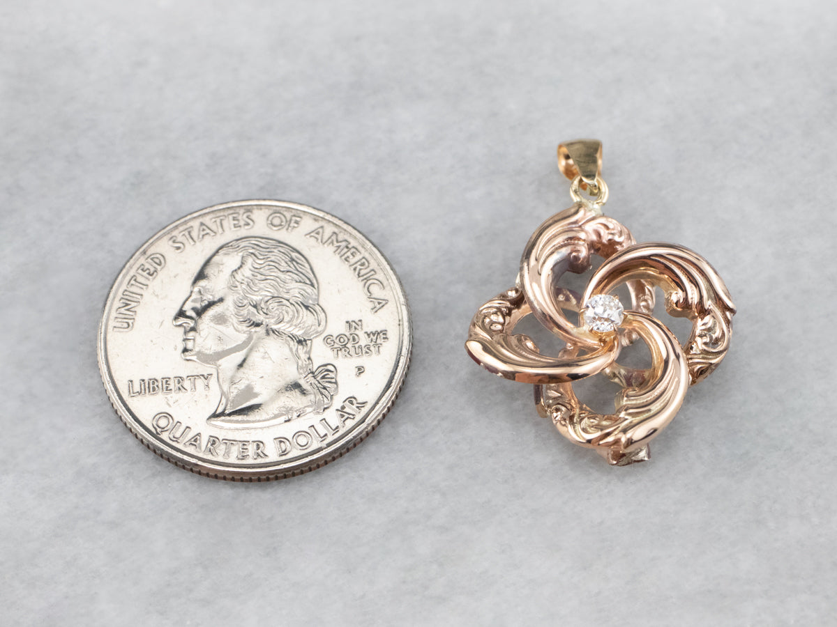 Victorian Diamond Lover's Knot Pendant