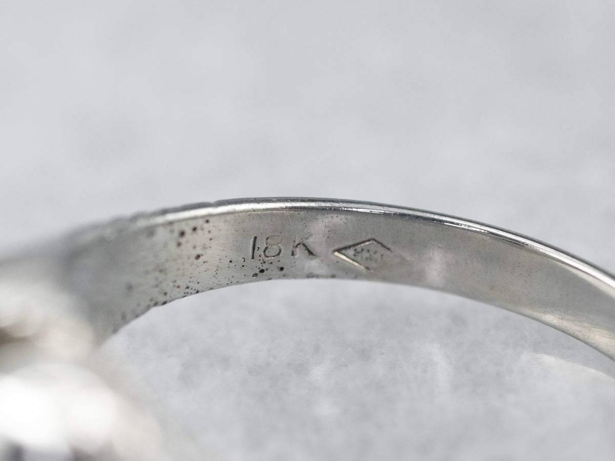 Unisex Antique Diamond Engagement Ring