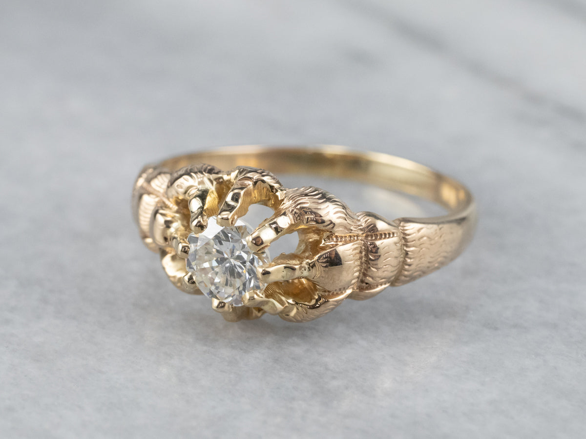 Buy Victorian Rose Gold Belcher Style Mens Diamond Ring ZM7QJK-D Online in  India - Etsy
