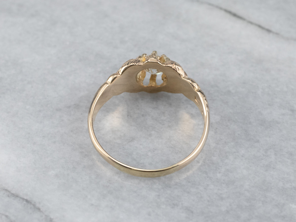 Antique Unisex Diamond Belcher Engagement Ring