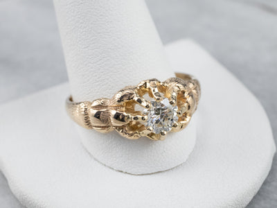 Antique Unisex Diamond Belcher Engagement Ring