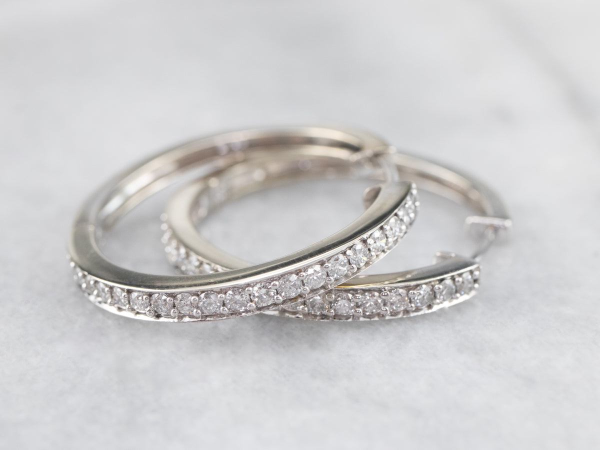 White Gold Diamond Hoop Earrings