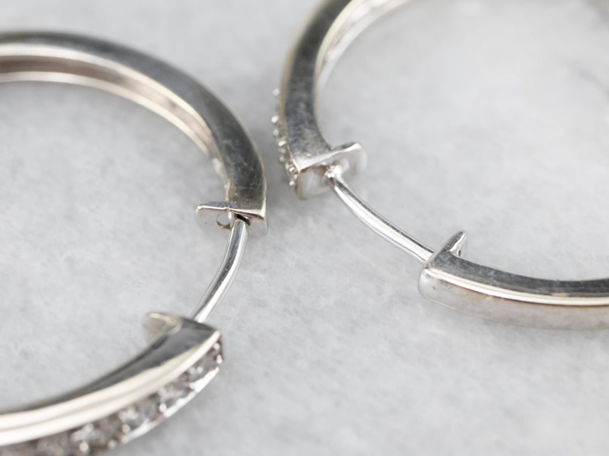 White Gold Diamond Hoop Earrings