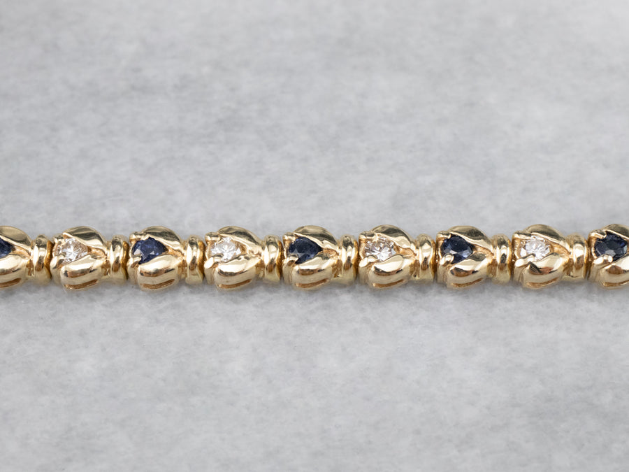 Sapphire Diamond and Gold Bracelet
