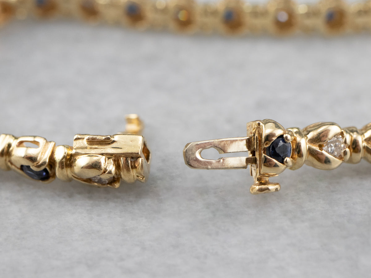 Pulsera de zafiro, diamantes y oro