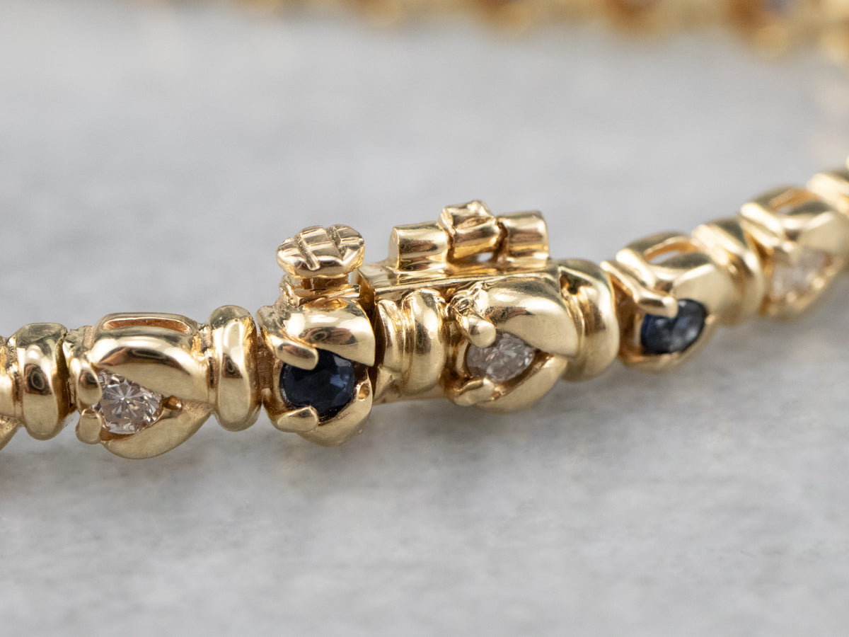 Pulsera de zafiro, diamantes y oro