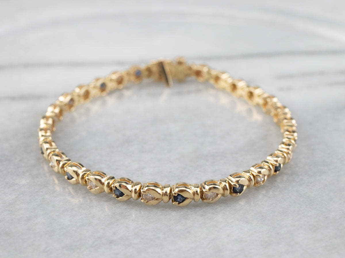 Pulsera de zafiro, diamantes y oro