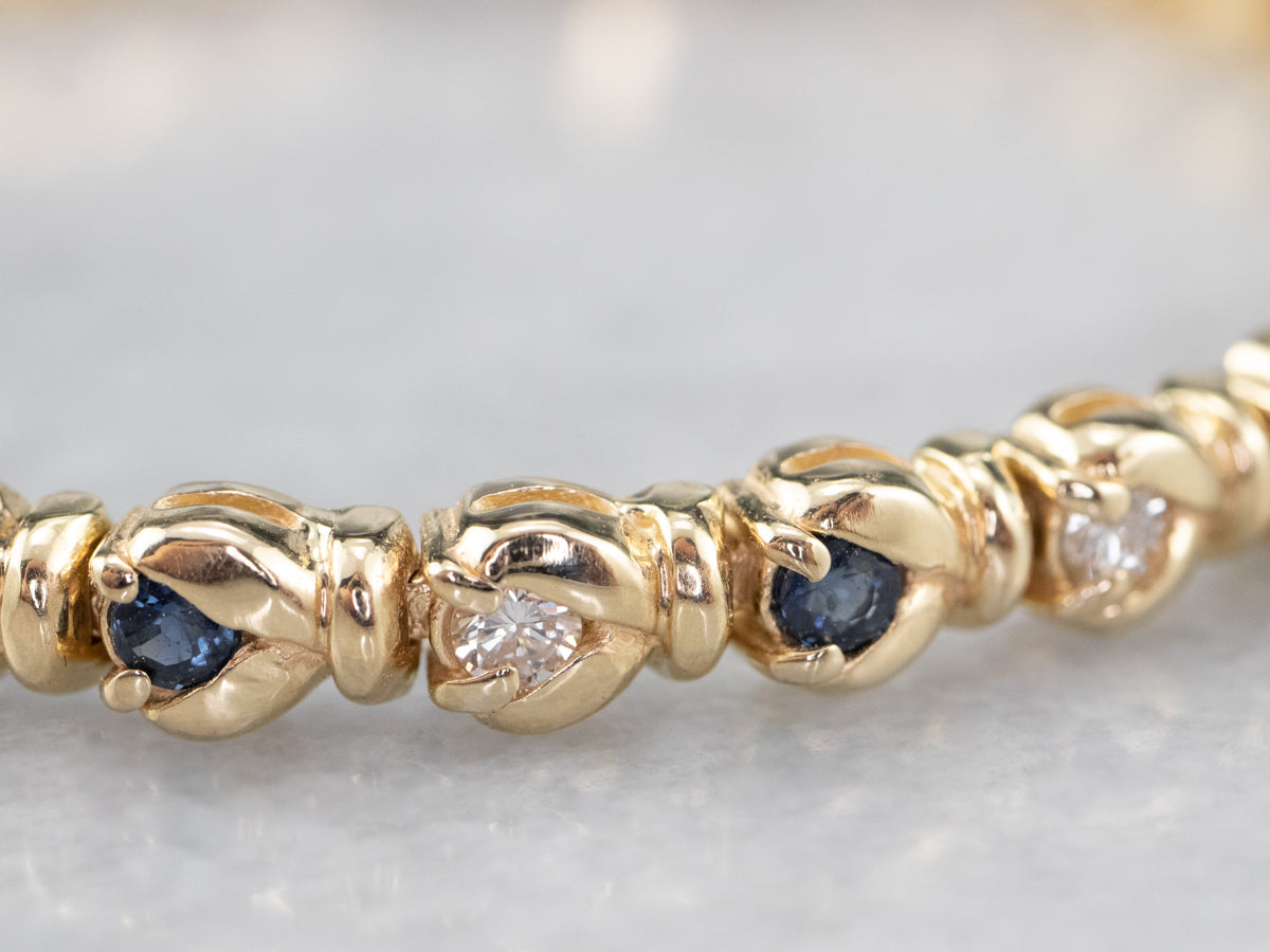 Pulsera de zafiro, diamantes y oro