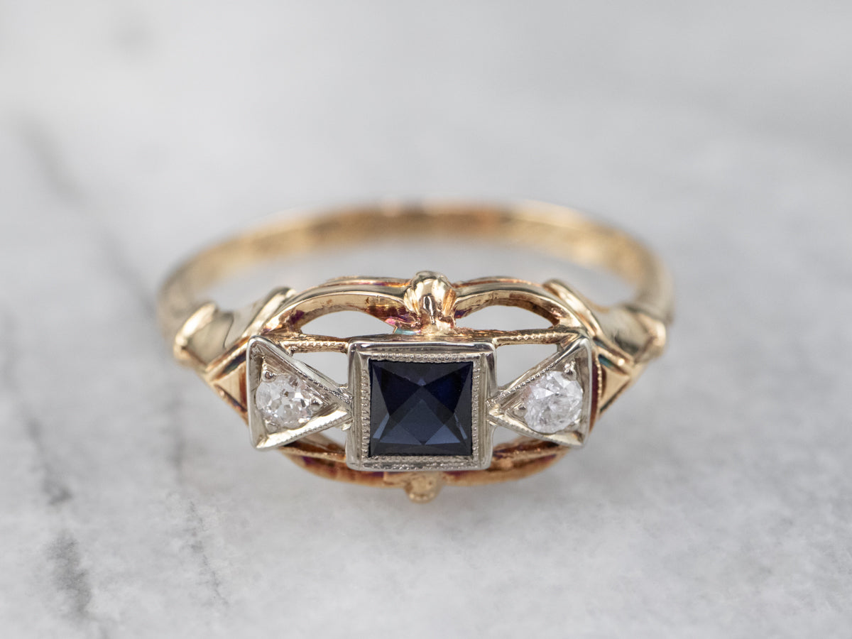 Art Deco Sapphire and Diamond Band
