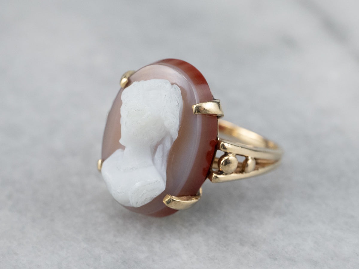 Sardonyx Cameo Yellow Gold Ring