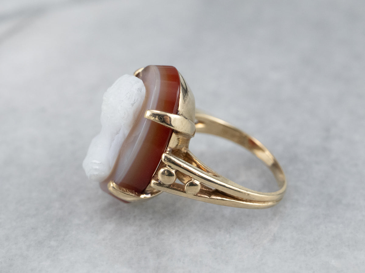 Sardonyx Cameo Yellow Gold Ring