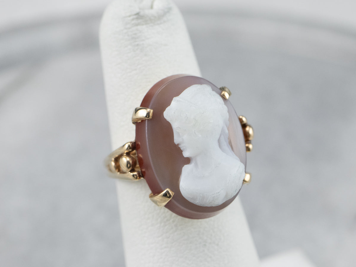 Sardonyx Cameo Yellow Gold Ring