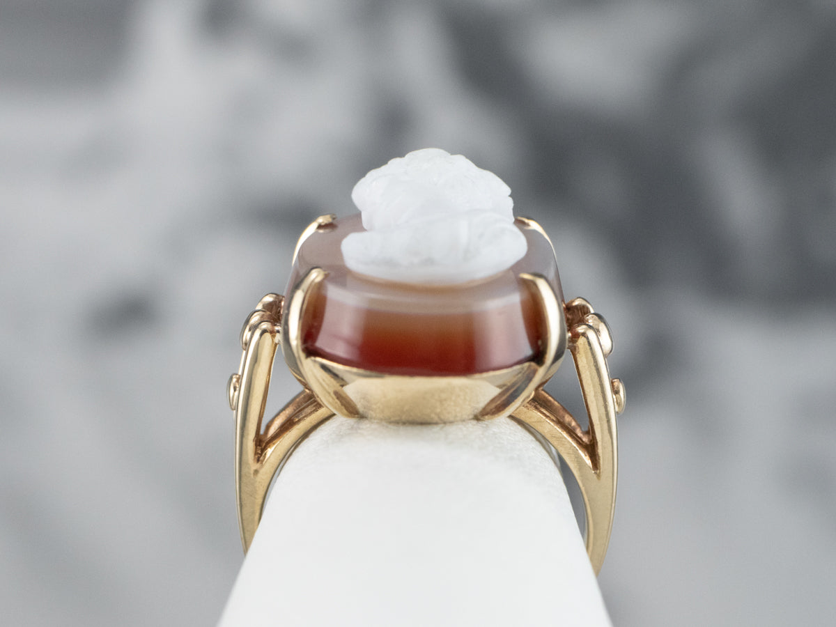 Sardonyx Cameo Yellow Gold Ring