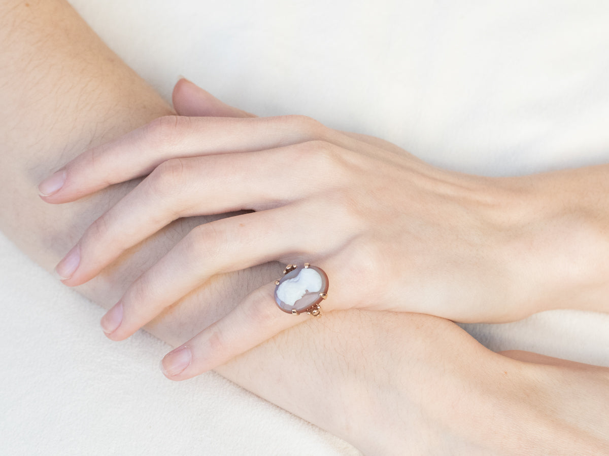 Sardonyx Cameo Yellow Gold Ring