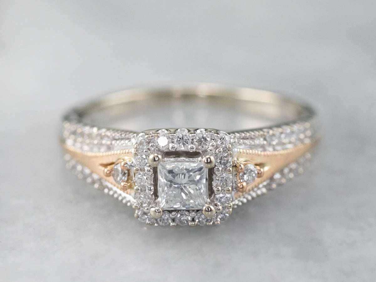 Modern Princess Cut Diamond Engagement Ring