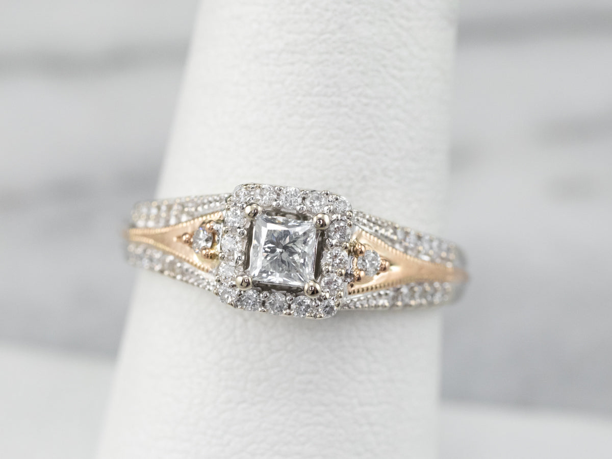 Modern Princess Cut Diamond Engagement Ring