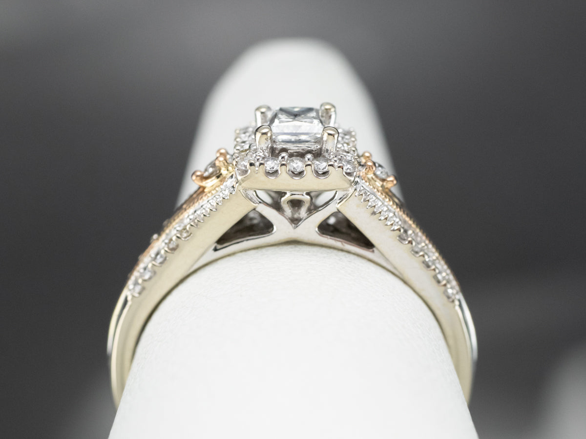 Modern Princess Cut Diamond Engagement Ring